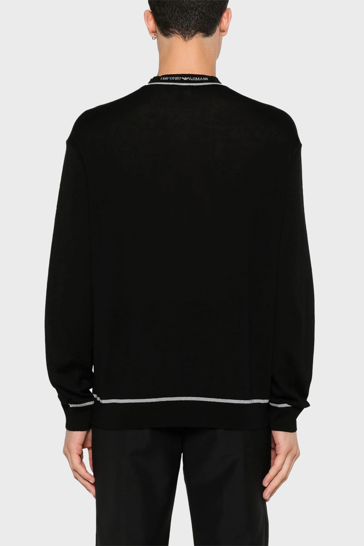 ژاکت یقه ای 100% پشمی ژاکت مردانه 6D1MXH 1MJLZ F036 Emporio Armani