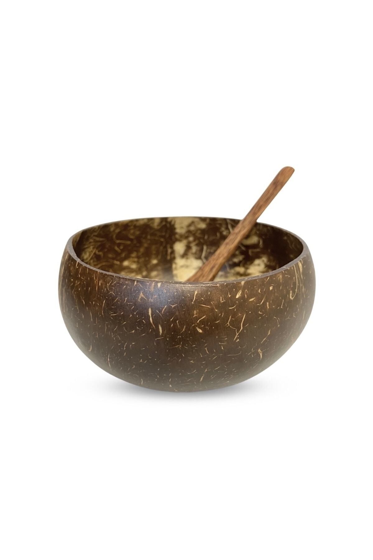 Jumbo Boy Hindistan Cevizi Kase, Kaşık Ve Kase Altlığı - Bowl Kasesi - Bowl Kaşığı - Coconut Bowl