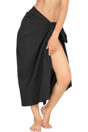 Deko Dekor Kadın Siyah Pareo Iç Göstermeyen Brazilian Plaj Eteği 78*148 (ÜRÜN...