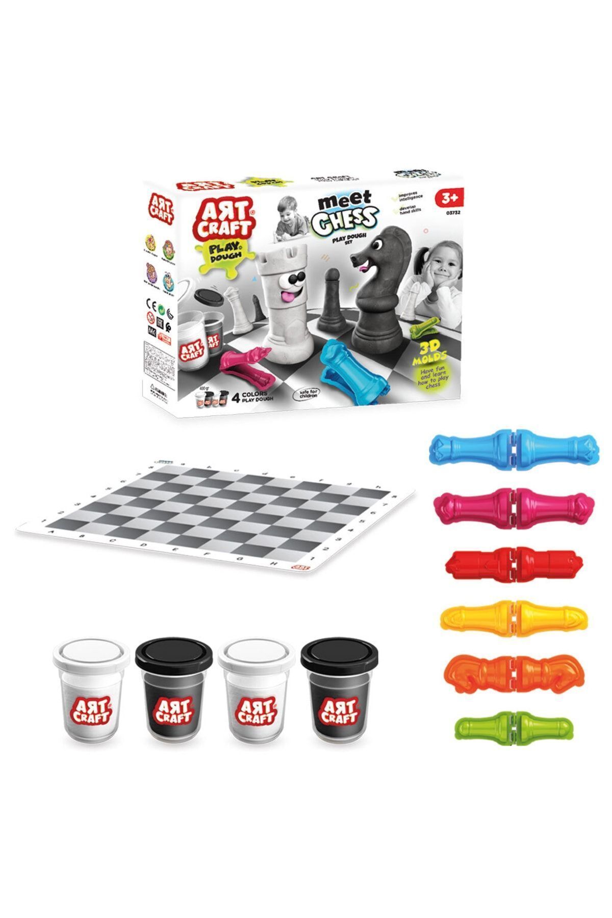 Doğan Oyuncak Dünyası Satranç Hamur Seti - Oyun Hamuru Seti - Hamur Setleri - Hamur Kalıpları
