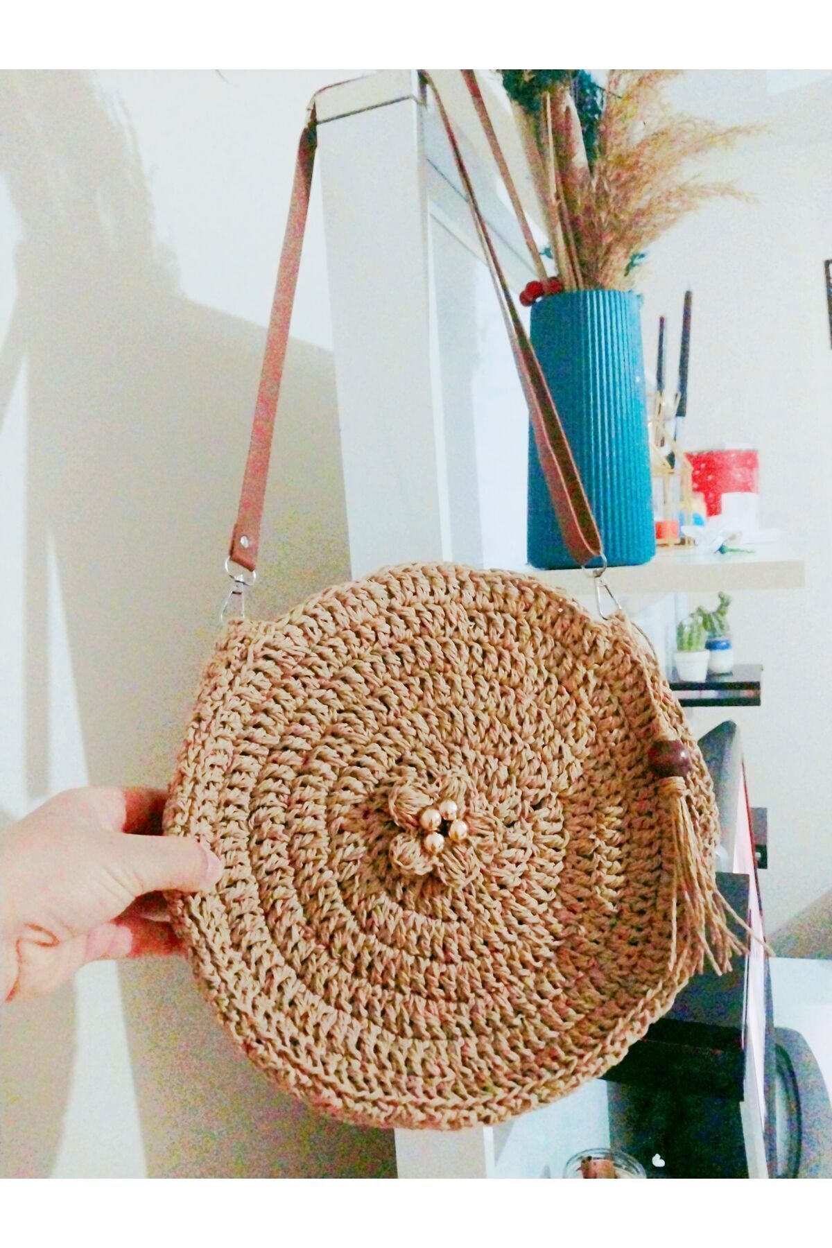 Handmade-2 Layer Macaron Bag - Drawstring and Orulmus Summer Bohemian Bag 3
