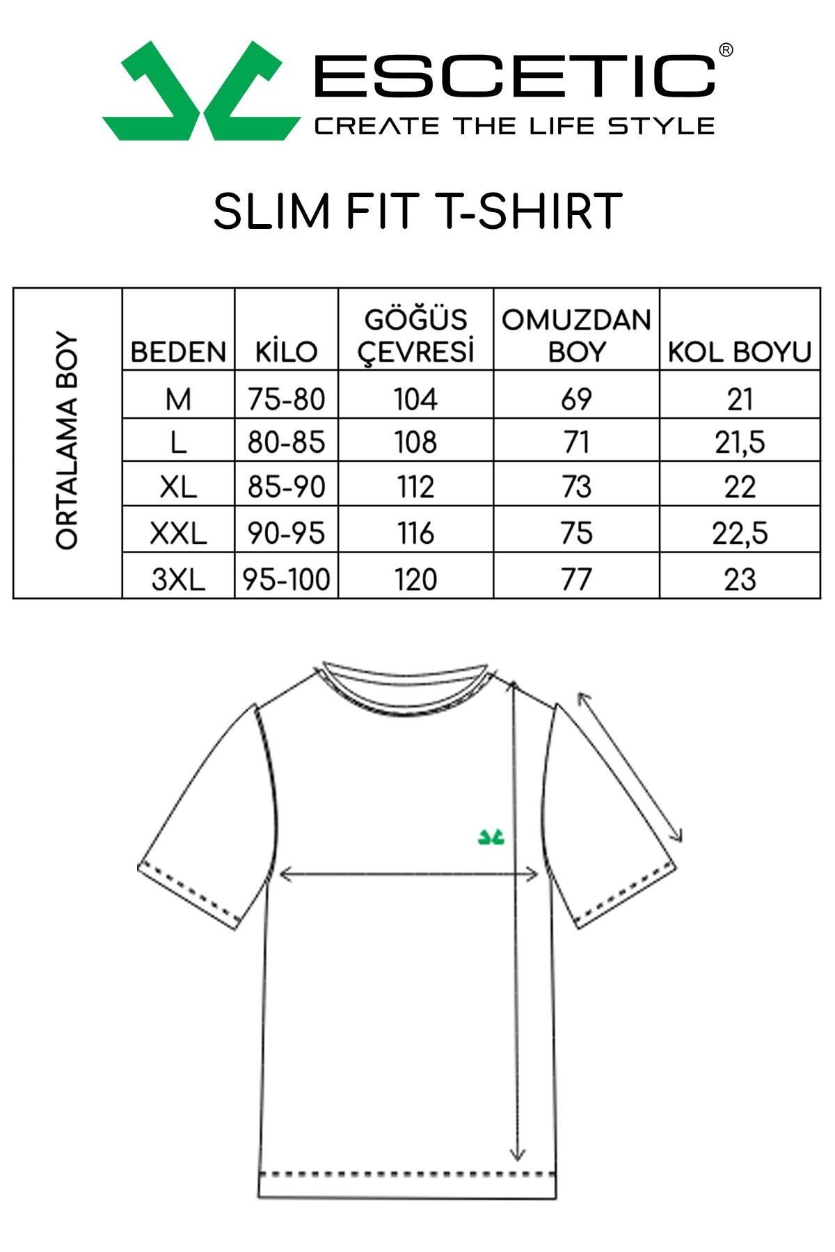 تی شرت ورزشی مردانه ورزش های سیاه که یقه دار SLIMFIT تنفس پنبه ای پارچه T0046 Escetic