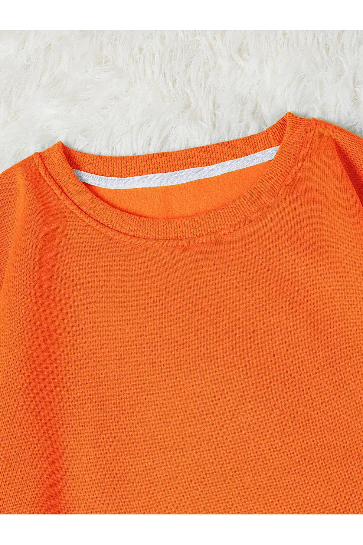 Revasser  Kadın Renkli Cat Özel Göğüs Baskılı Oversize Bisiklet Yaka Sweatshirt - Görsel 2