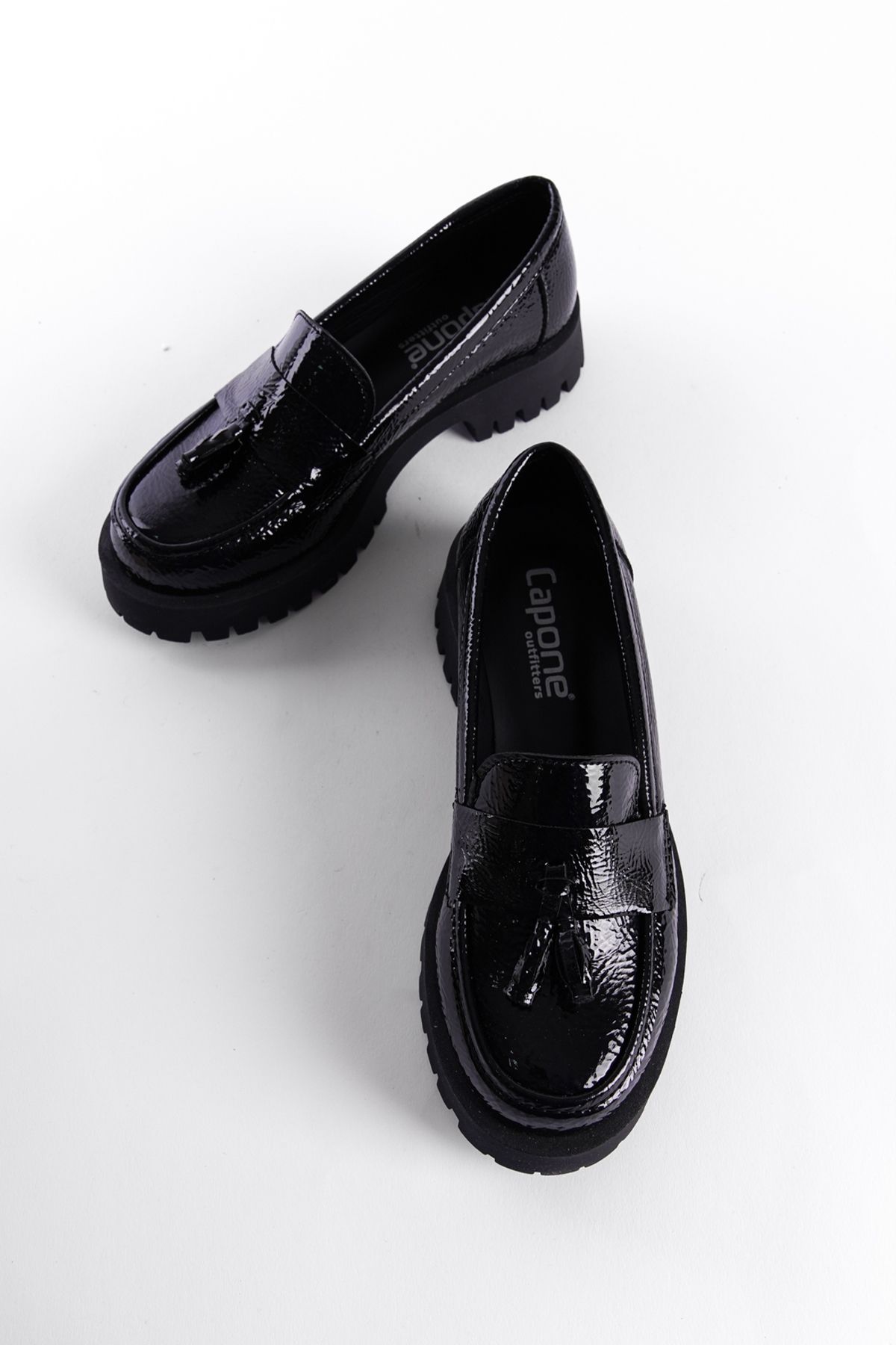 لوفر مشکی زنانه Trak Tassel Loafer اورجینال Capone Outfitters