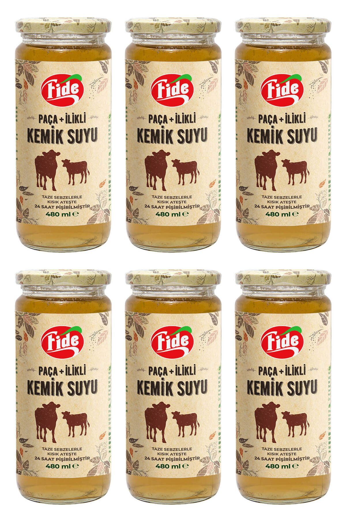 FİDE Fide Paça Ilikli Kemik Suyu 6 X 480 ml