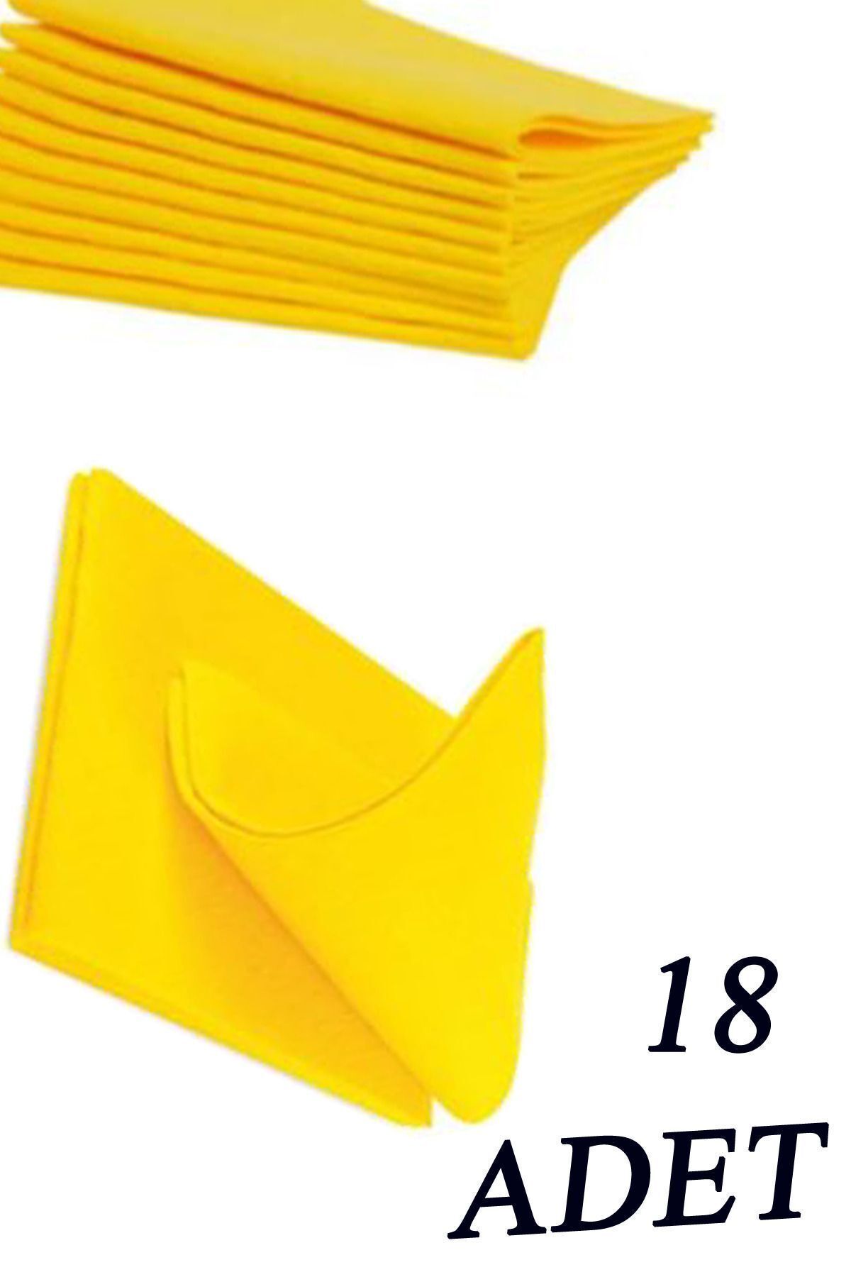 Sarı Bez 30X35 Cm Genel Mutfak Bezi Temizlik Bezi - 18 Adet
