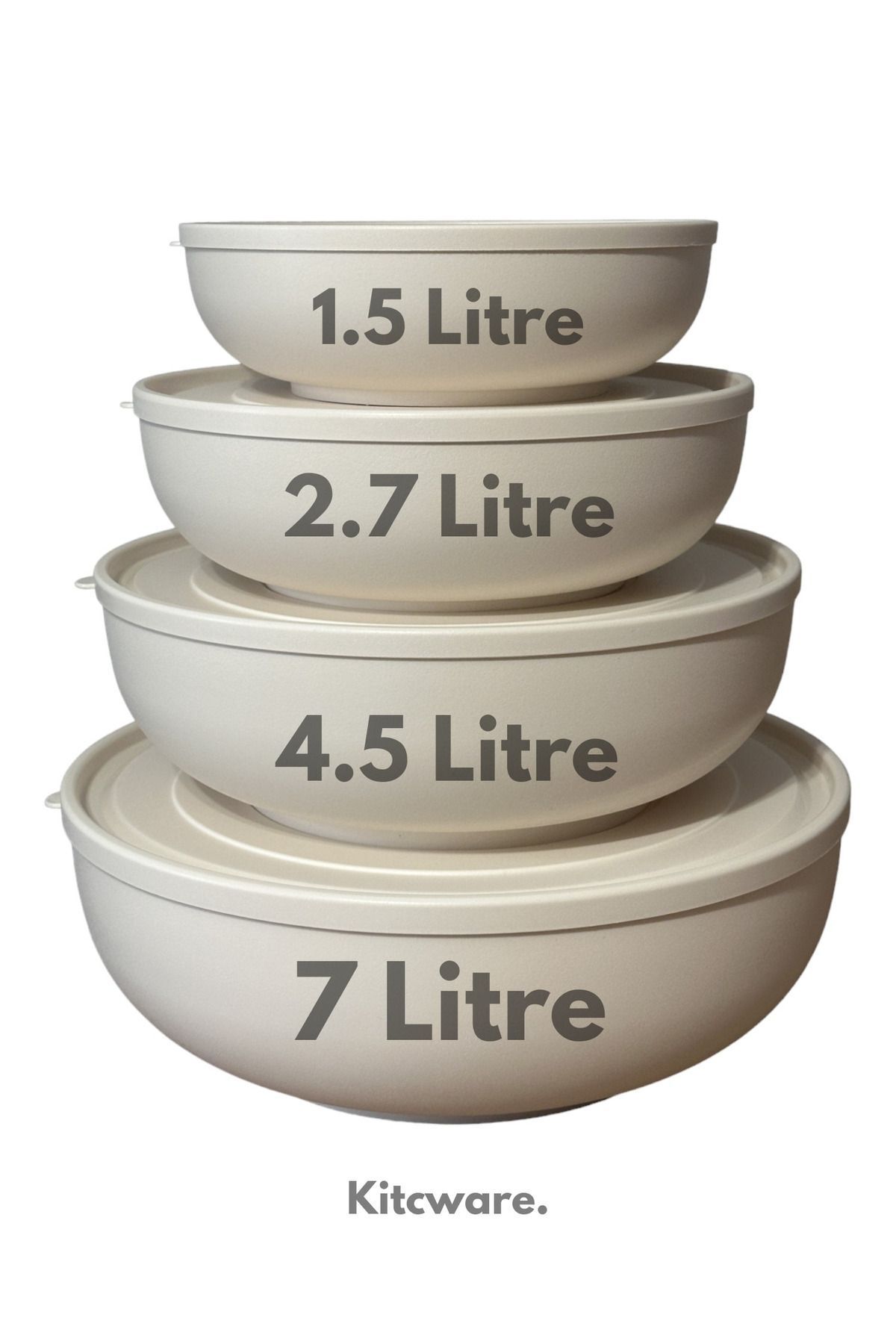 Kitcware-Set of 4 Food and Round Storage Container - Dough Basin, Large Size 2