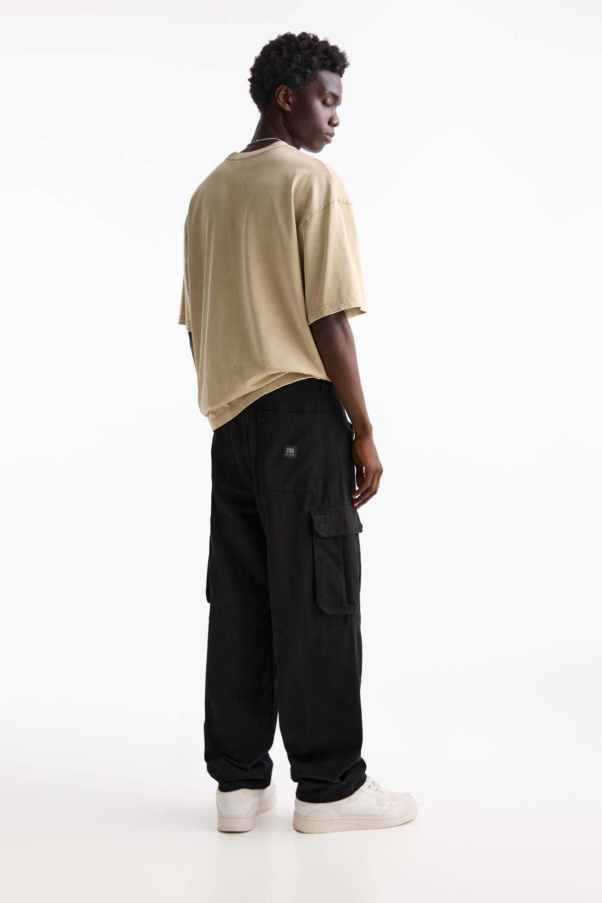 شلوار مشکی مردانه حمل بار درز اورجینال Pull Bear Pull & Bear