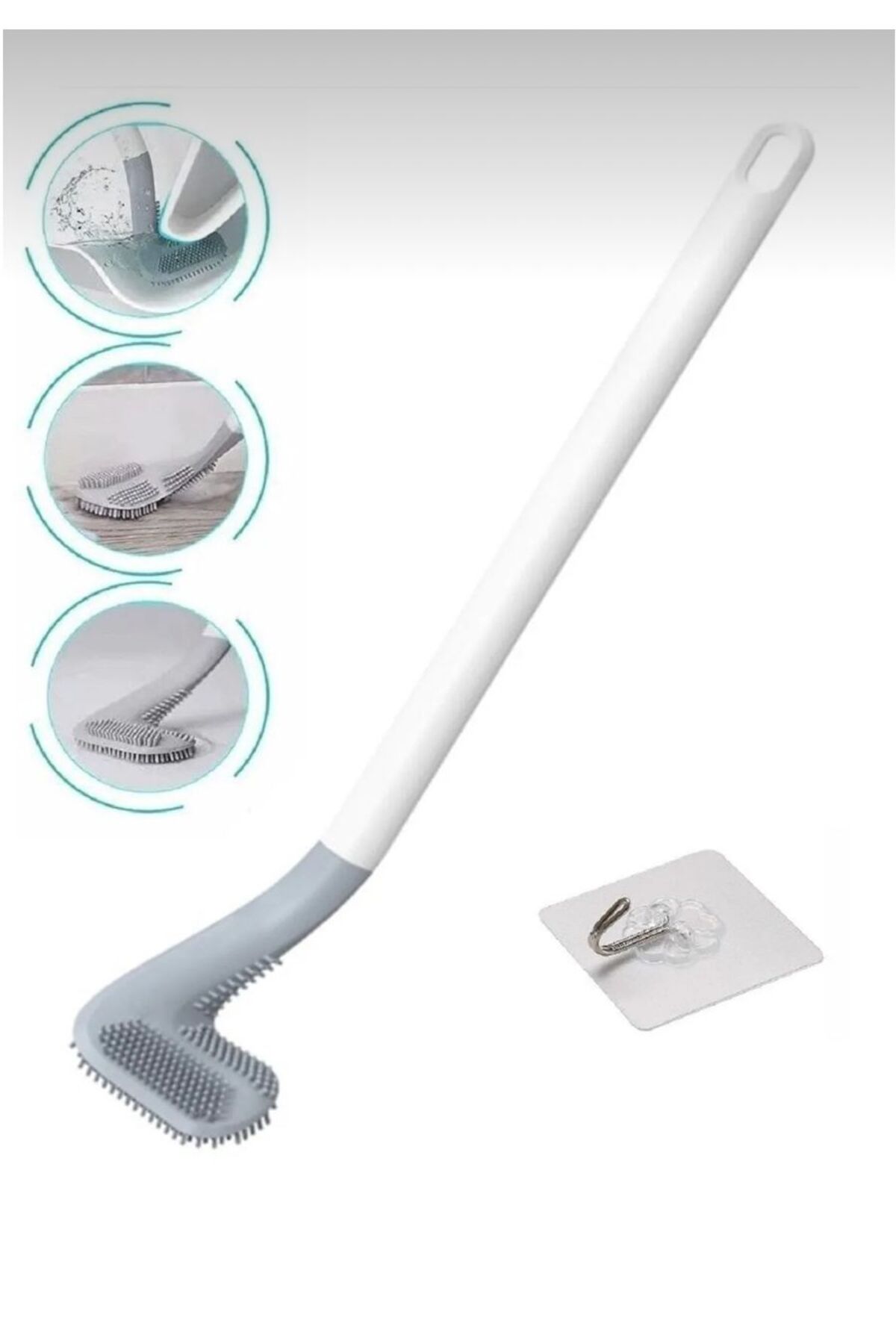 MİMOZA PARK Golf Tasarımlı Silikon Banyo Tuvalet Klozet Temizleme Fırçası Ve Tutucu Set