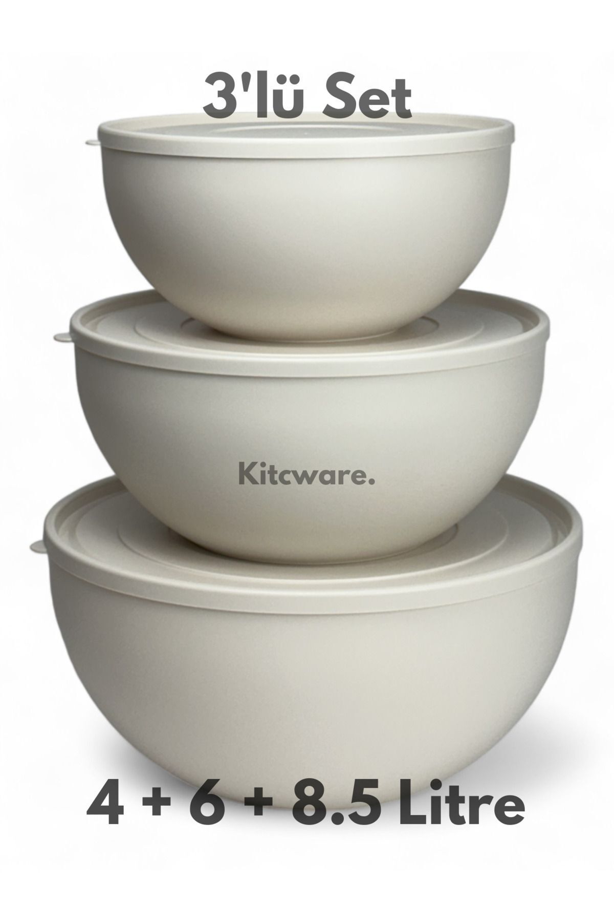 Kitcware-Storage Container, Flour Storage Container, Dough Basin, Mega Size Storage Container Set with Soft Lid, 18.5 Liters 2