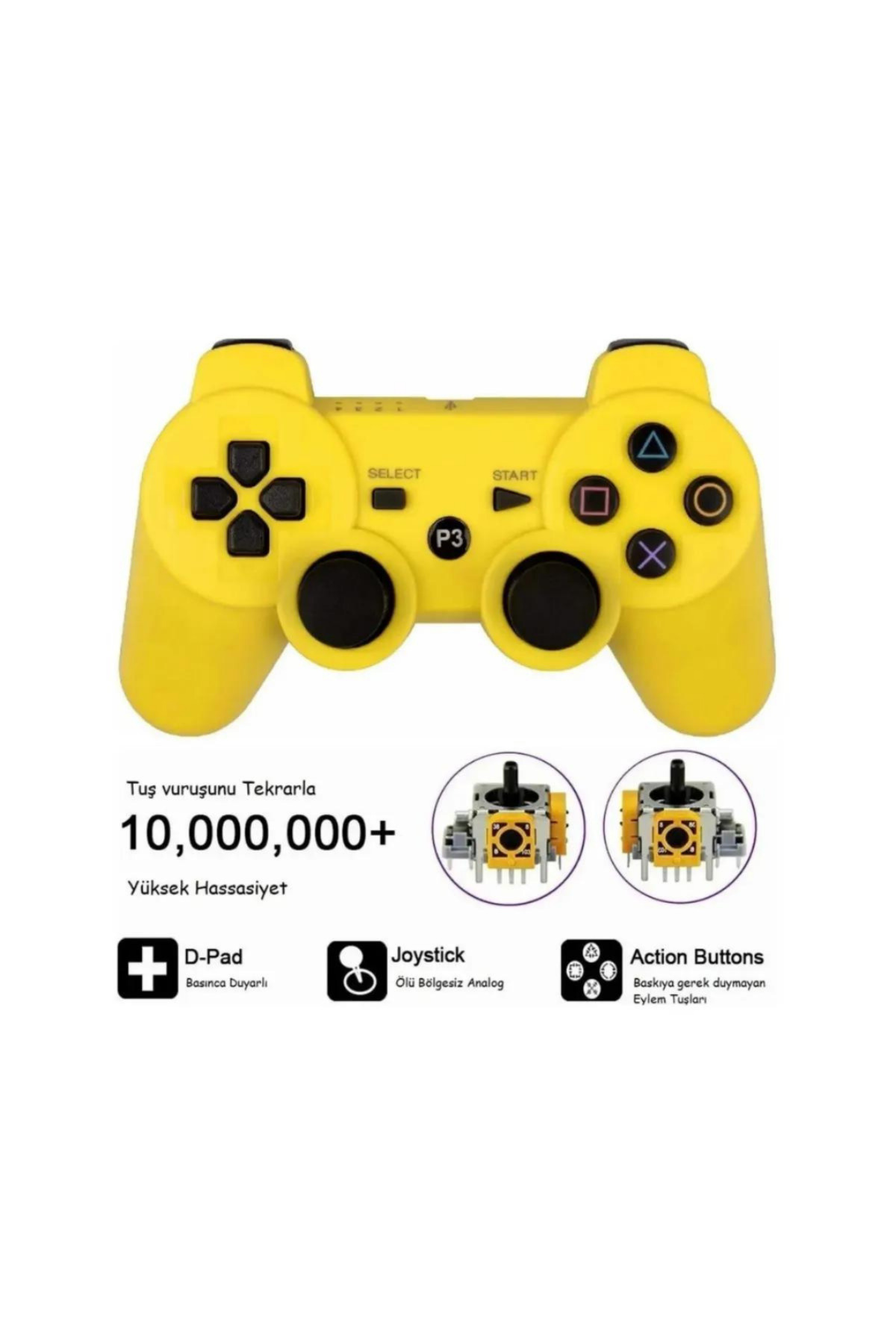 Leons Oyun Kolu Ps3 Uyumlu Gamepad Kol Ps3 Uyumlu Kablosuz Analog Oyun Kolu Şarjlı 2
