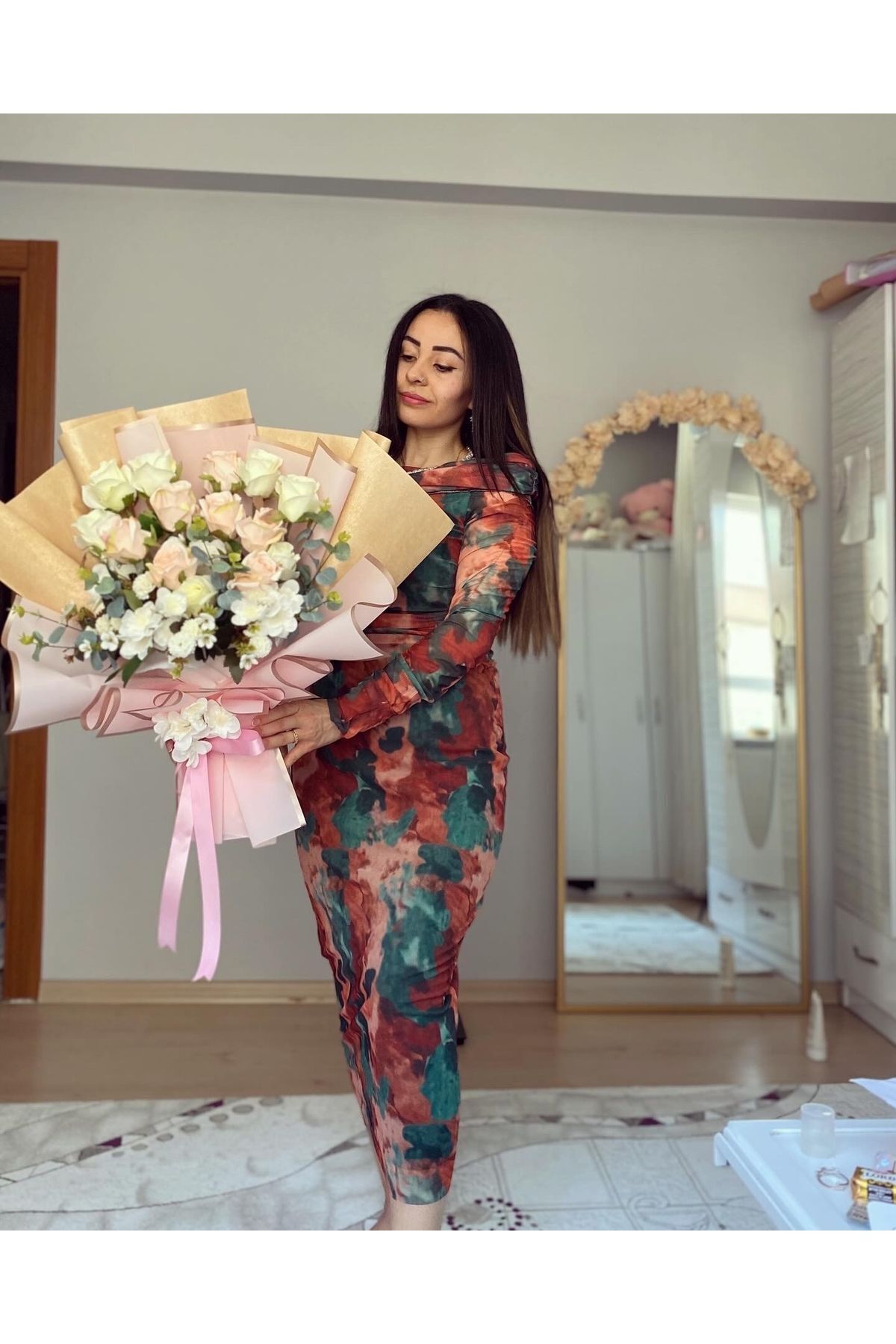 İsteme Çiçeği Söz Çiçeği Nişan Çiçeği Sevgiliye Hediye Nişan Yapay Çiçek Pudra Gül