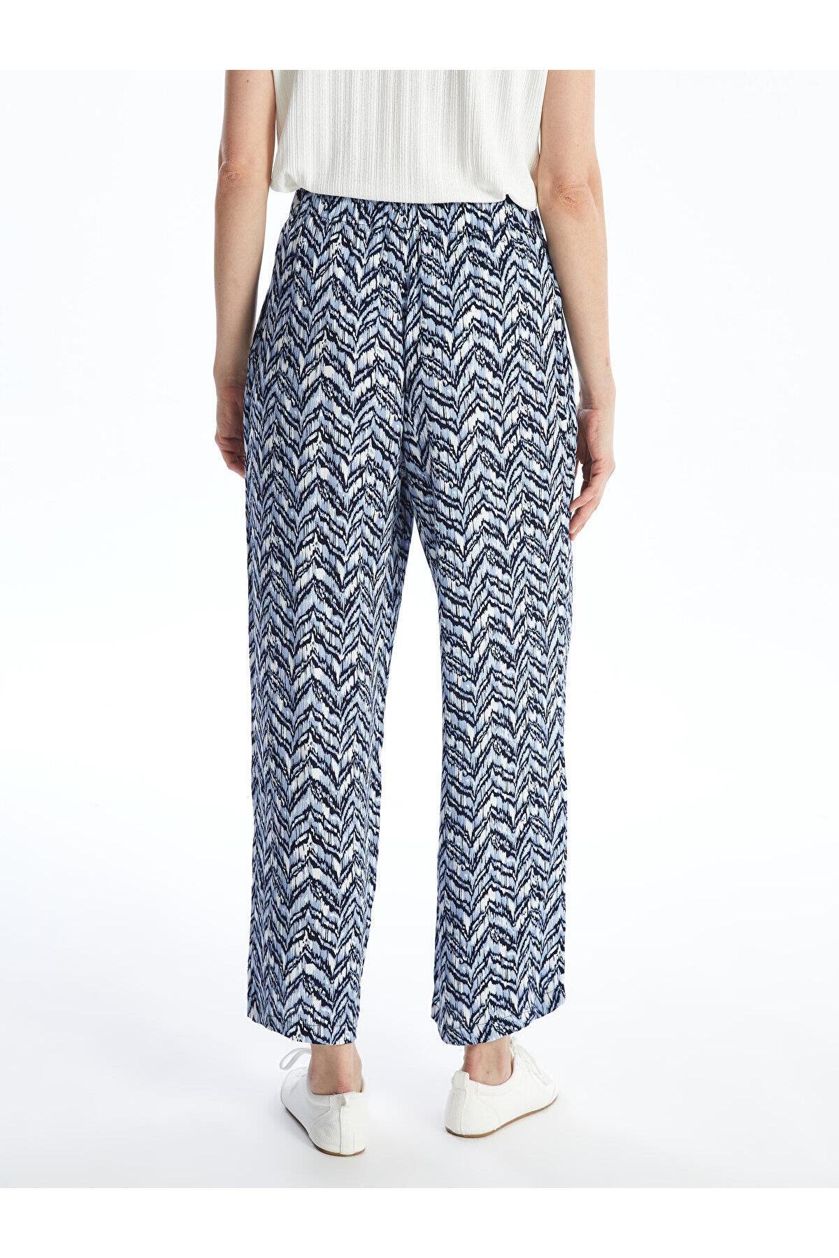 LC Waikiki-LCW Grace - Patterned Comfortable Patterned Women's Trousers with Elastic Waist 4