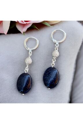 PureBlueCollection Gümüş Yıldız Doğal Taş Küpe