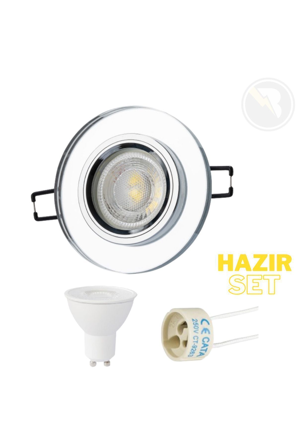 Ortanca Dekoratif Cam Spot - 5w Beyaz Işık (DUY VE AMPUL DAHİLDİR) Ct-6555