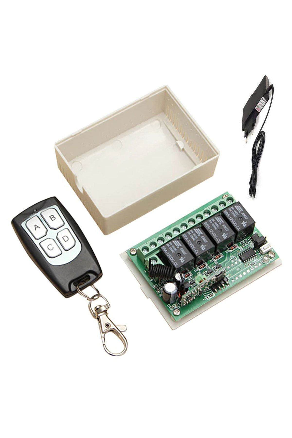 12v Adaptörlü 433 Mhz 4 Kanal Rf Kumanda Devresi Aç Kapa Kontrol Kartı