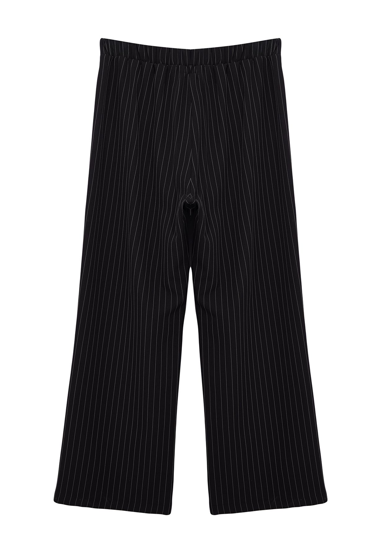 Trendyol Curve-Schwarze Hose aus elastischem Gewebe mit Streifen in Übergröße 6
