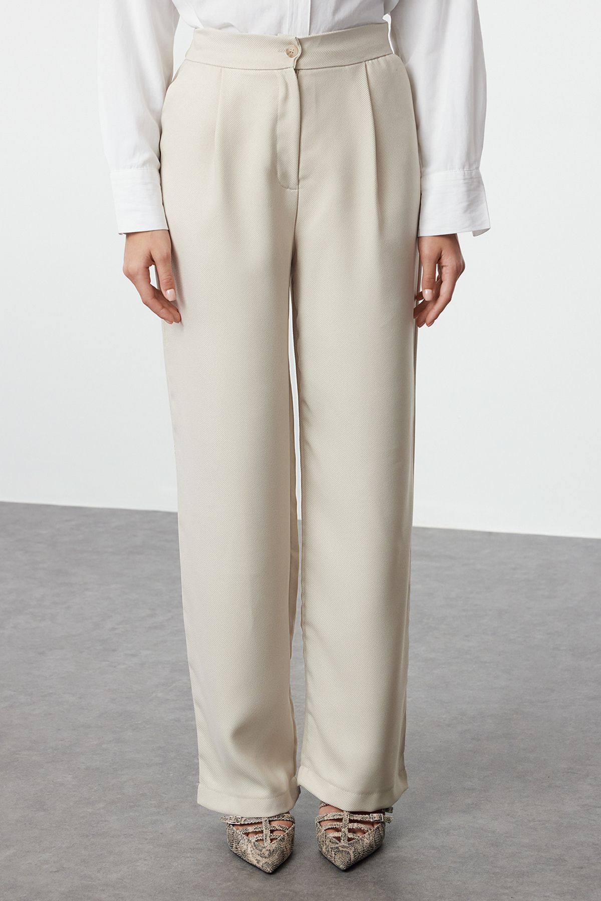 Trendyol Collection-Mintfarbene, gerade geschnittene, gewebte Hose – TWOAW22PL0321 4
