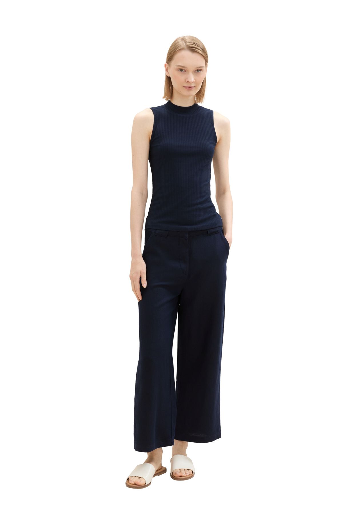 Tom Tailor-Rib top with stand up collars 2