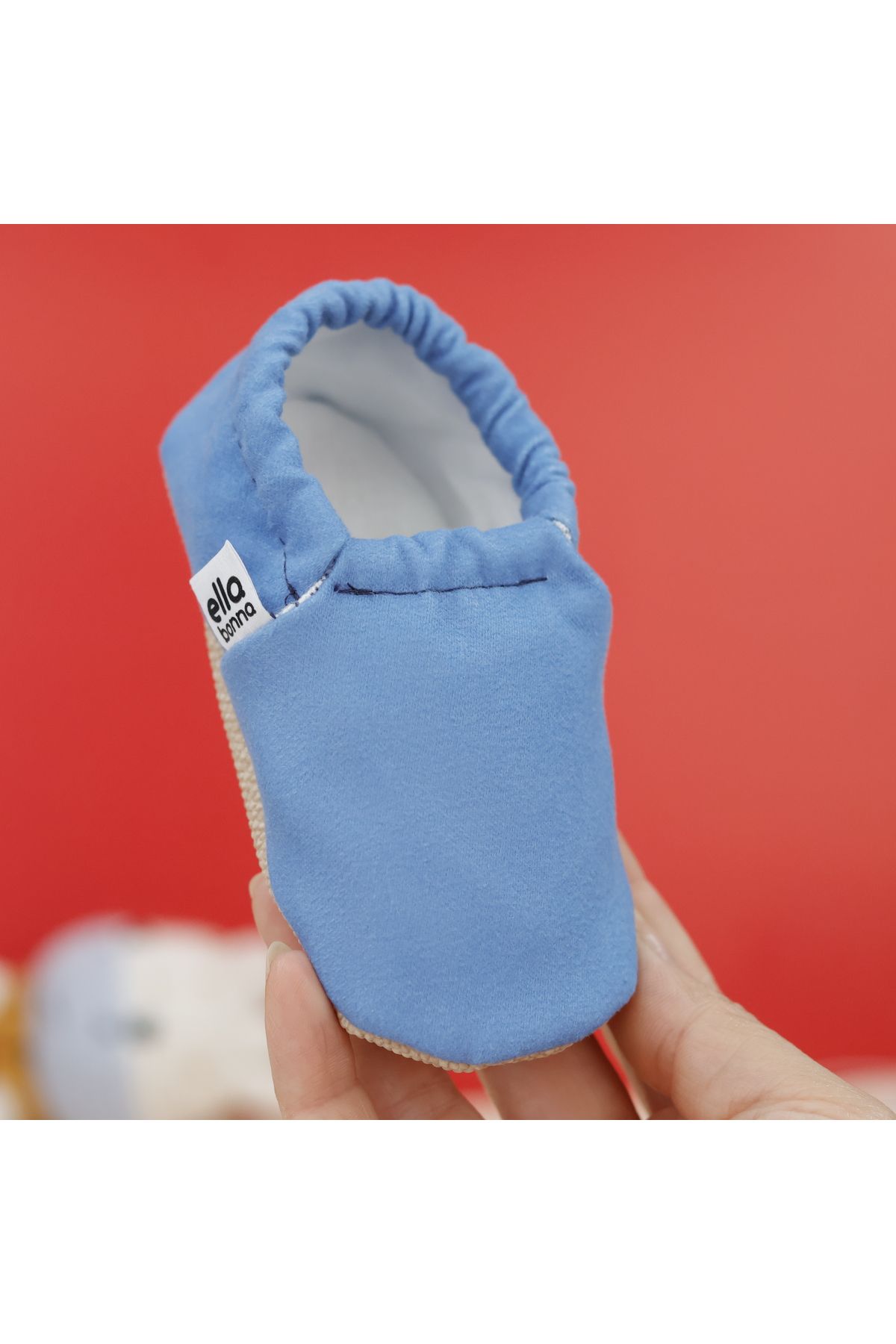Ella Bonna-Blaue Babyschuhe – rutschfeste Sohle, Hausschuhe für Zuhause, Hausschuhe für Kinderzimmer 5