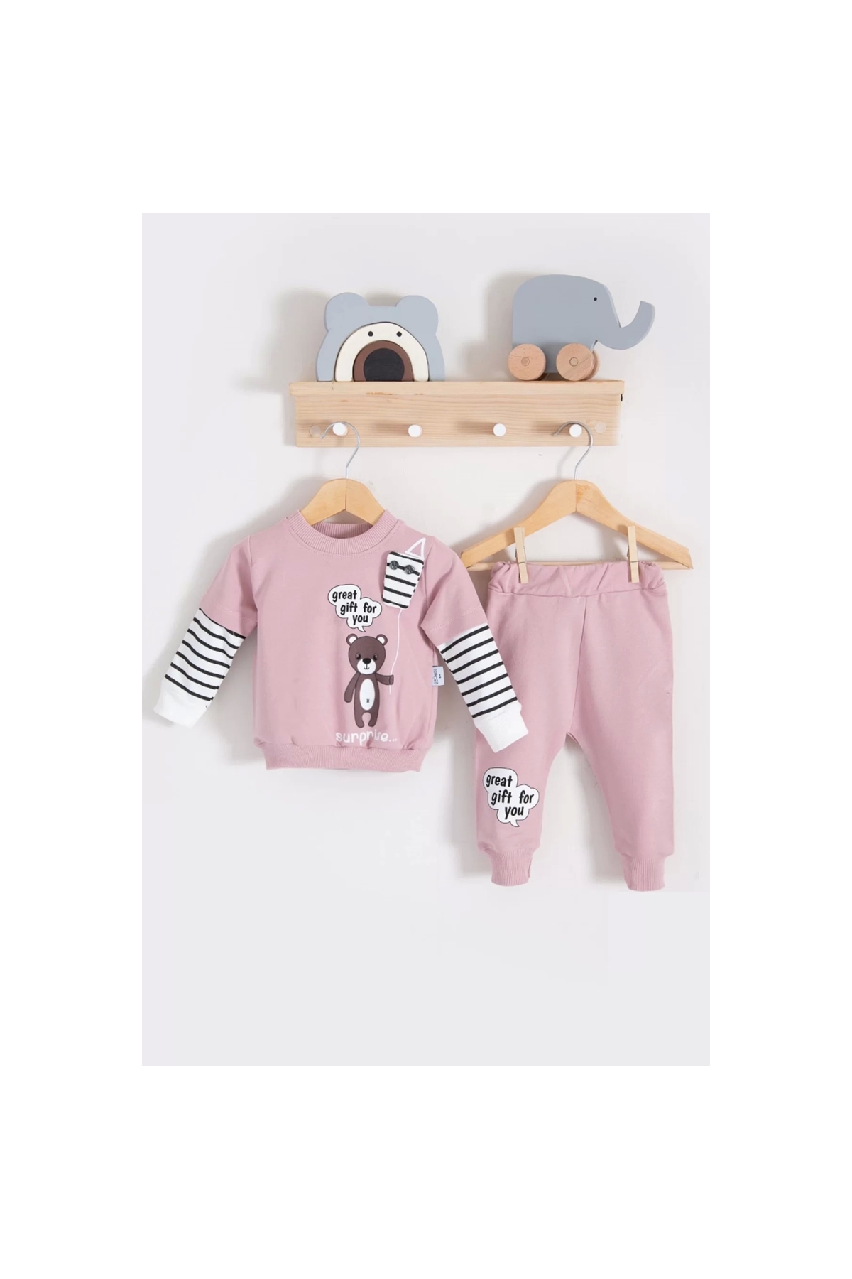 Gift For You Patterned 2-Piece 100% Cotton Baby Boy Set