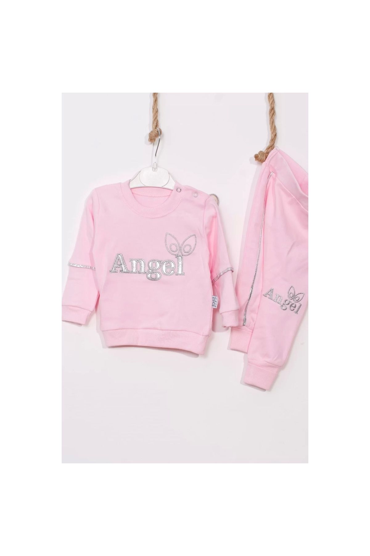100% Cotton Baby Girl Set with Angel Wing Detail