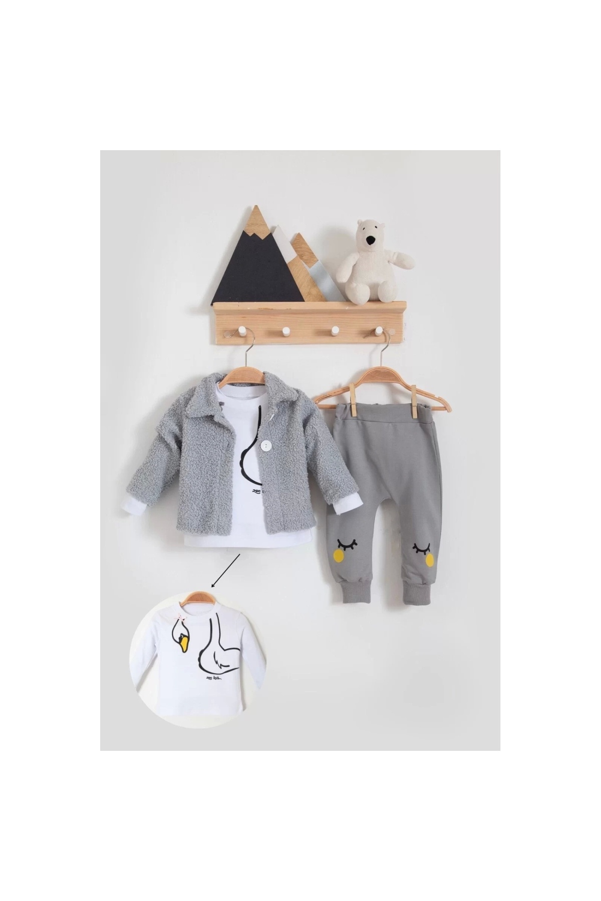 3-Piece Baby Girl Set with Plush Cardigan
