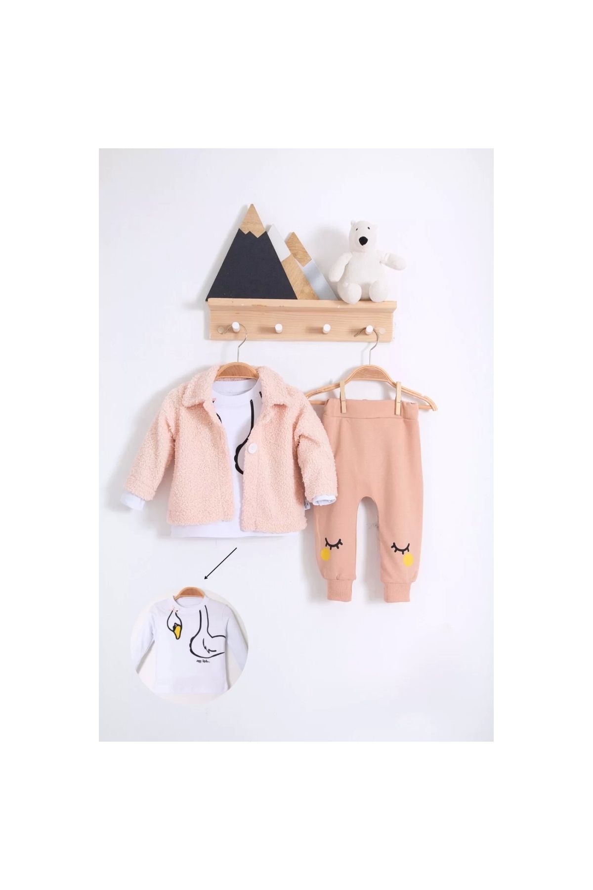 3-Piece Baby Girl Set with Plush Cardigan