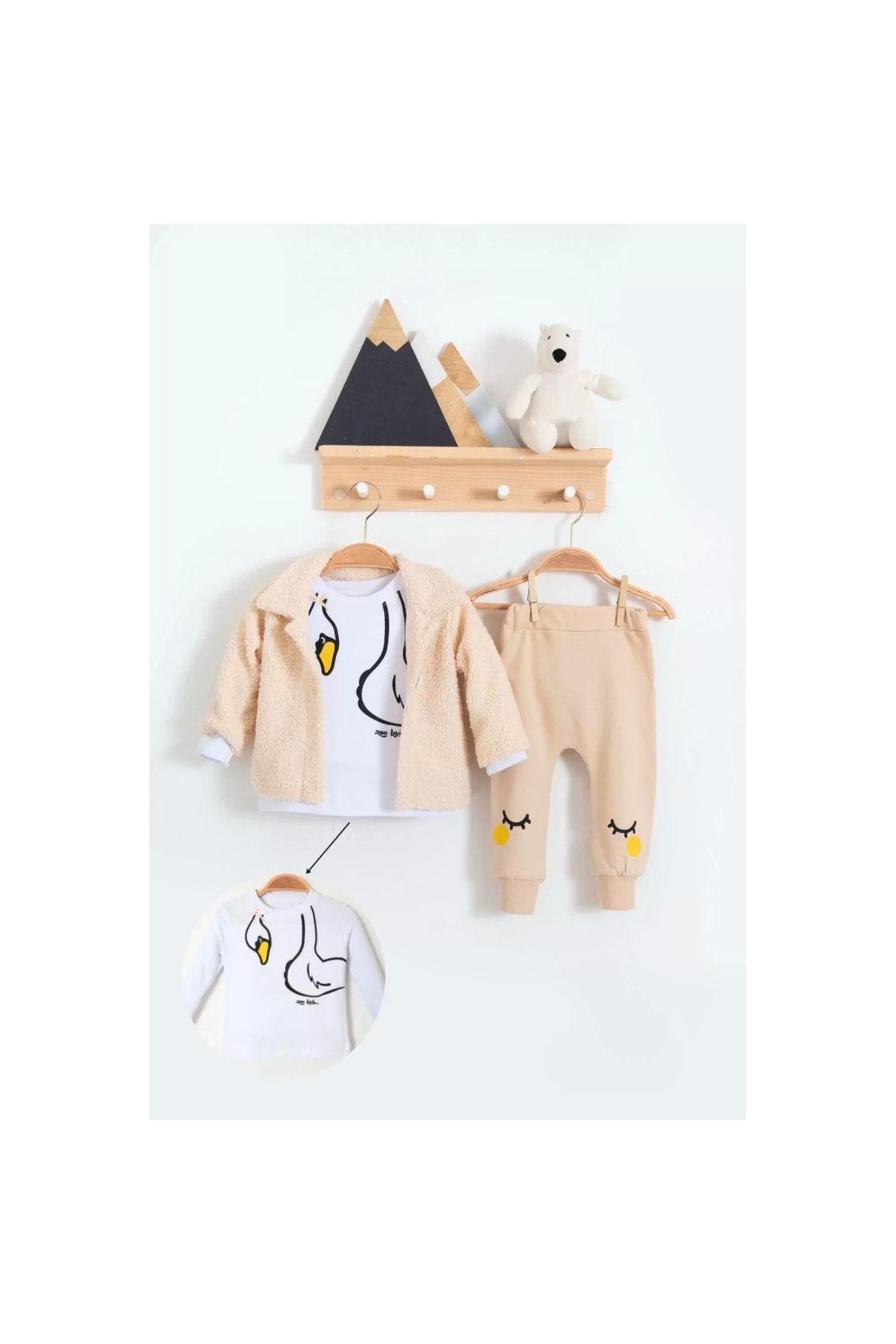 3-Piece Baby Girl Set with Plush Cardigan