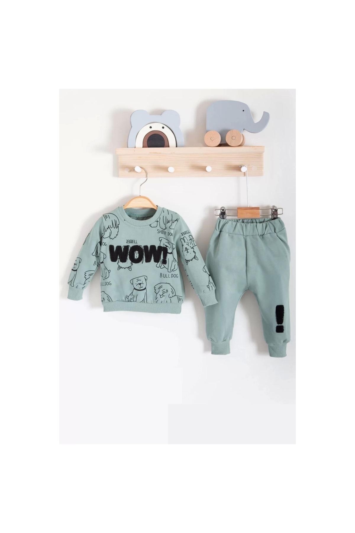 Wow Embroidered Cotton 2-Piece Baby Boy Set