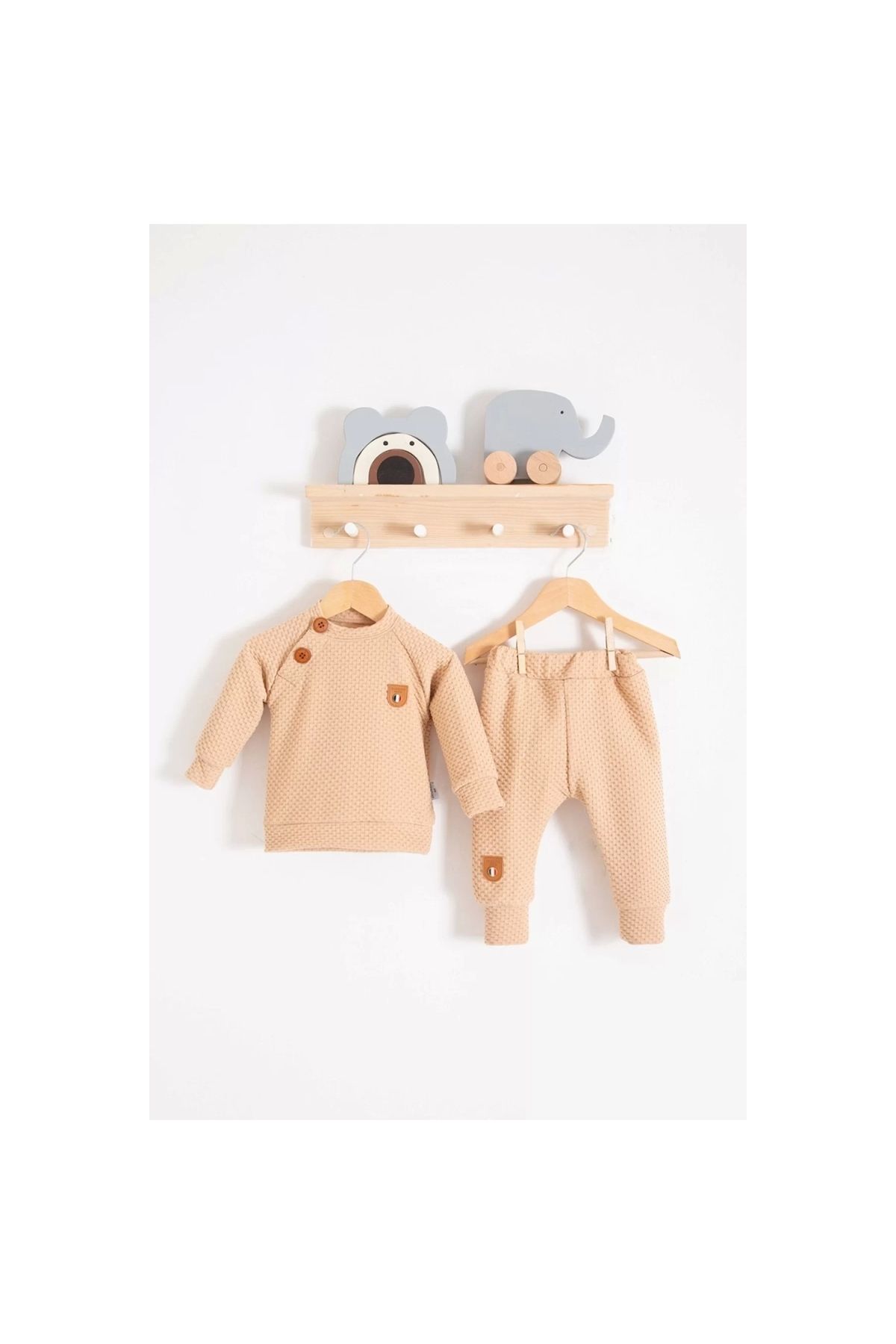 Jacquard Shoulder Buttoned 2-Piece Baby Boy Set