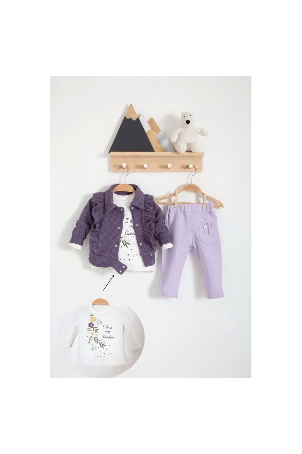 Ruffle Detailed 3-Piece Baby Girl Set