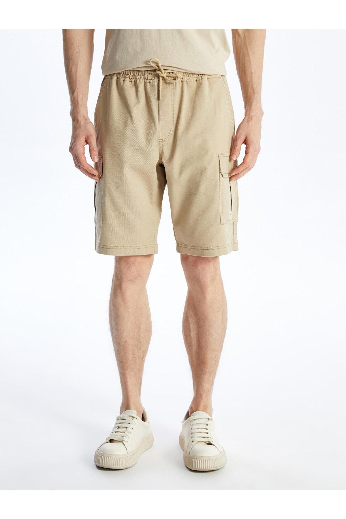 LC Waikiki-LCW Men's Gabardine Bermuda Shorts - Casual Standard Size 4