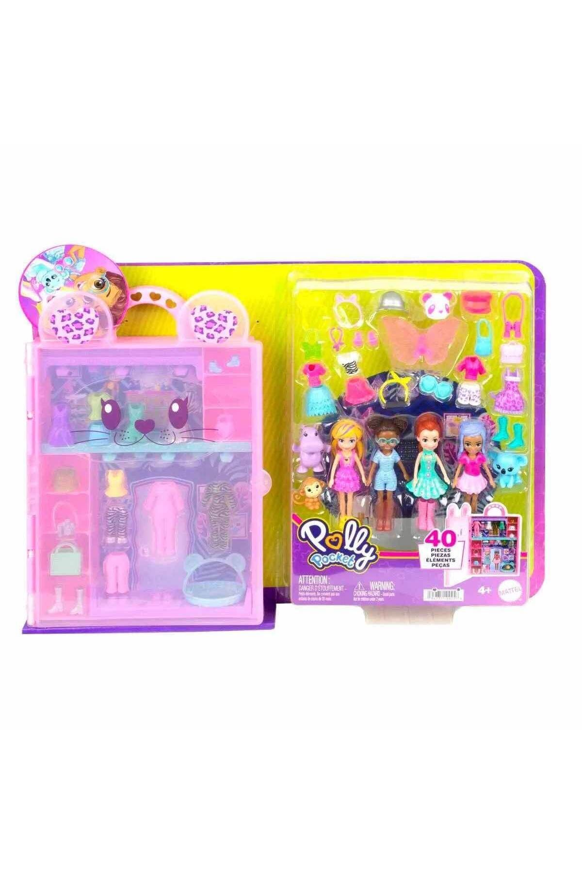 Tower Toys-Polly Pocket and Friends Colorful Fashion Wardrobe Play Set 50 Pieces Stylin'Safari Fashion Set HKW11 7