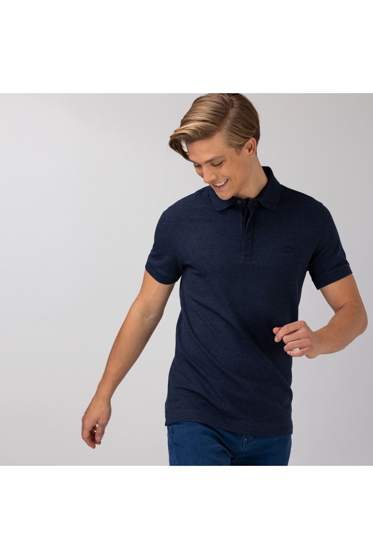 تی شرت یقه پولو آبی مردانه چوگان مناسب و Lacoste
