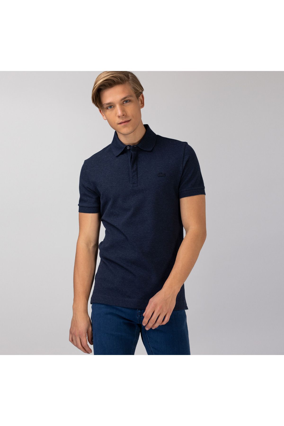تی شرت یقه پولو آبی مردانه چوگان مناسب و Lacoste