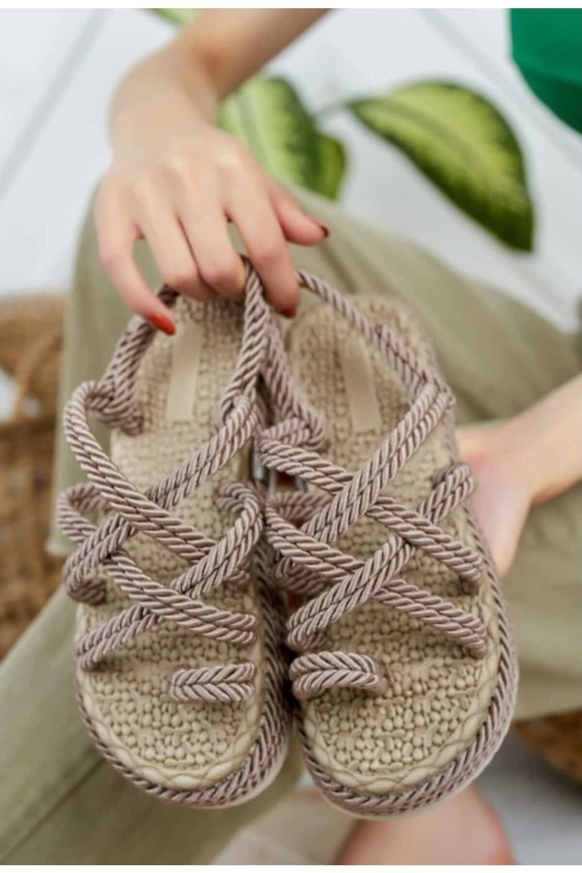 Faymi Shop-Unisex Mink Rope String High Sole Straw Sandals - It is Recommended to Buy 1 Size Larger 6