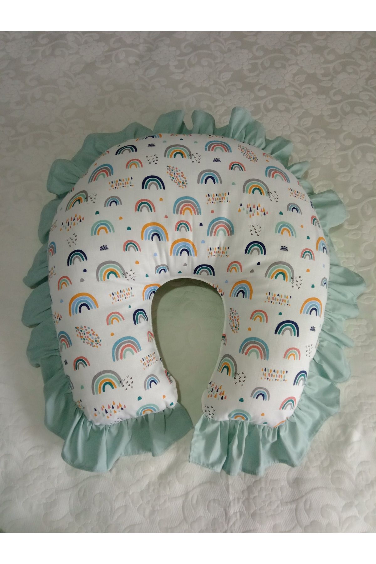 Wenaris fırfırlı emzirme yastığı ve emzirme önlüğü fotoğrafı 2 (önizleme)