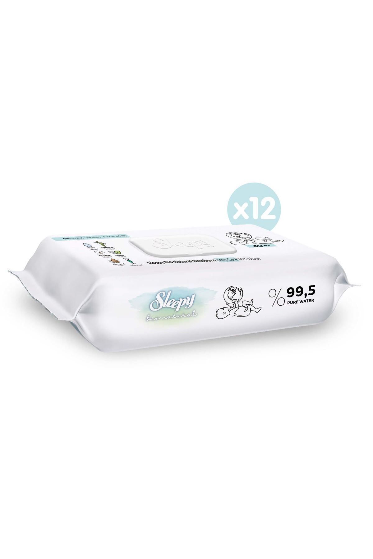 Bio Natural Yenidoğan Islak Bebek Bakım Havlusu 12x40 (480 YAPRAK)