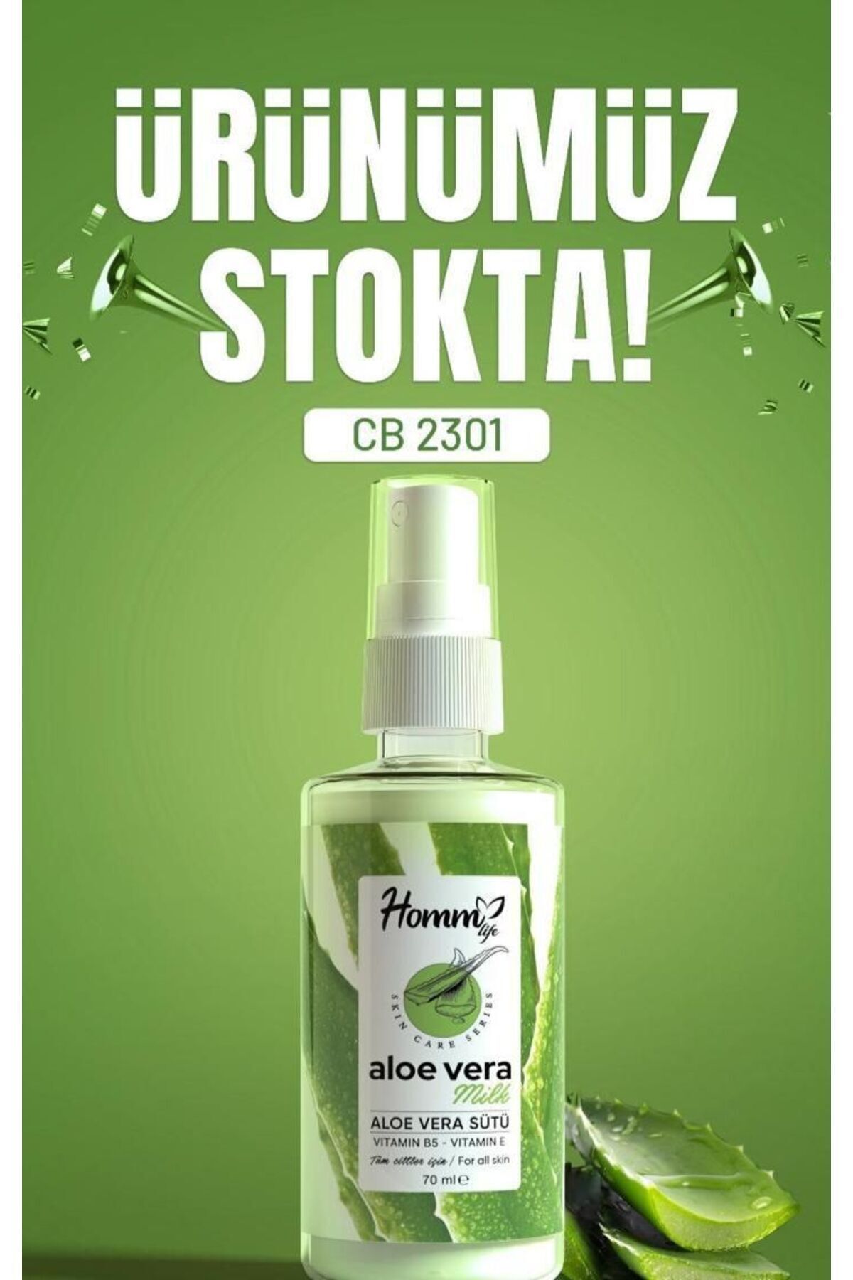 Homm Bitkisel-Aloe Vera Milk - Vitamin B5 and E, for All Skin Types, 70 Ml 5