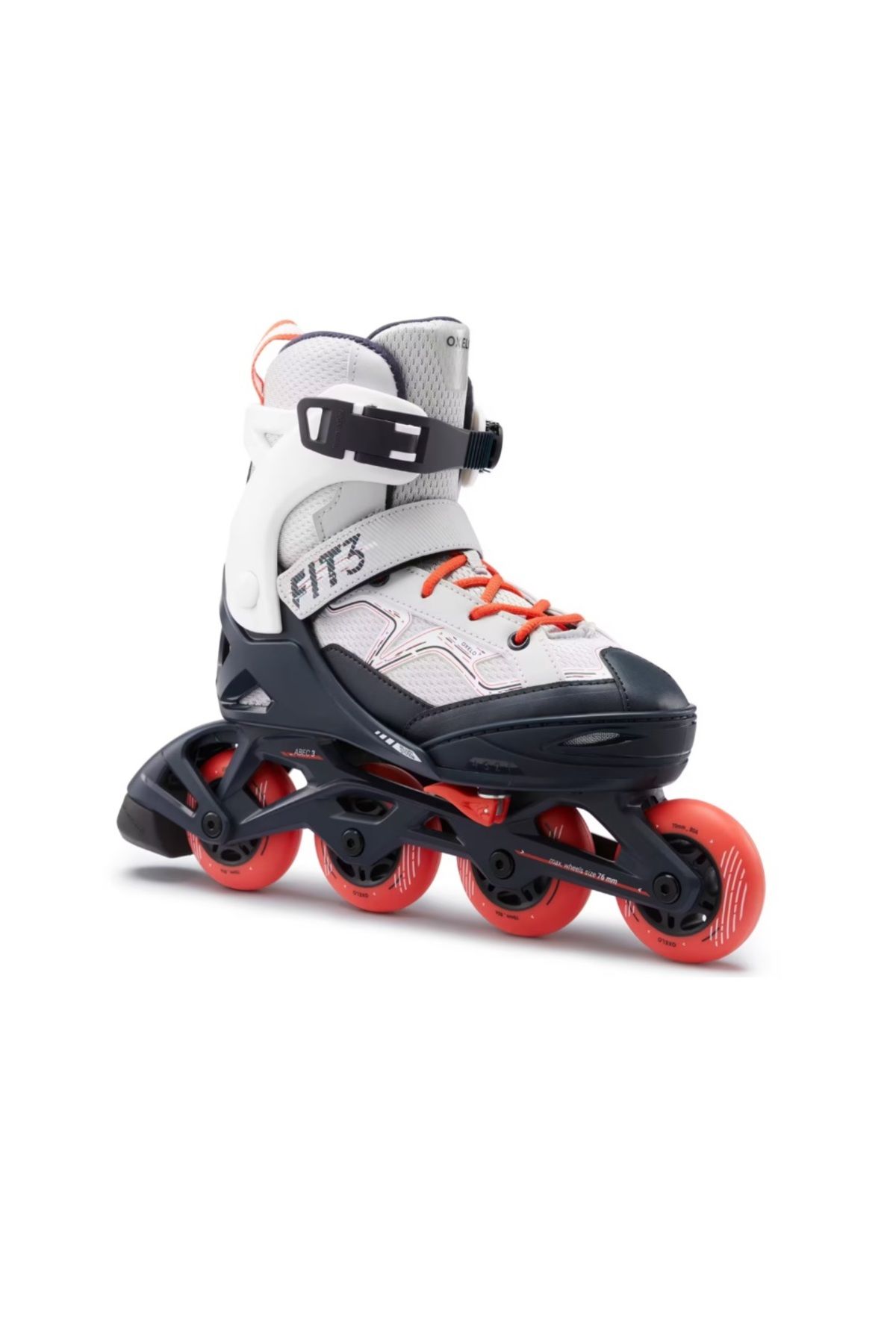 اسکیت ها دخترانه و پسرانه بچگانه کودک قرمز خاکستری FIT3 Decathlon