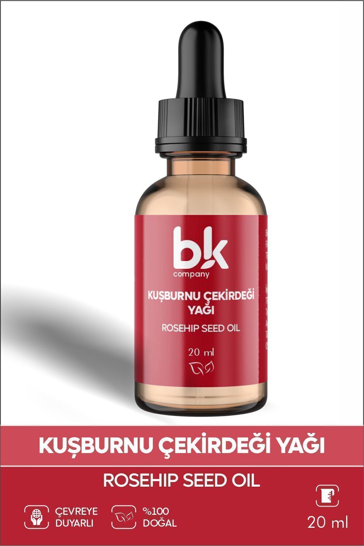 روغن دانه گل سرخ - روغن طبیعی و خالص ضد لک و روشن کننده (سروم) - 20 میلی لیتر برای پوست BK COMPANY