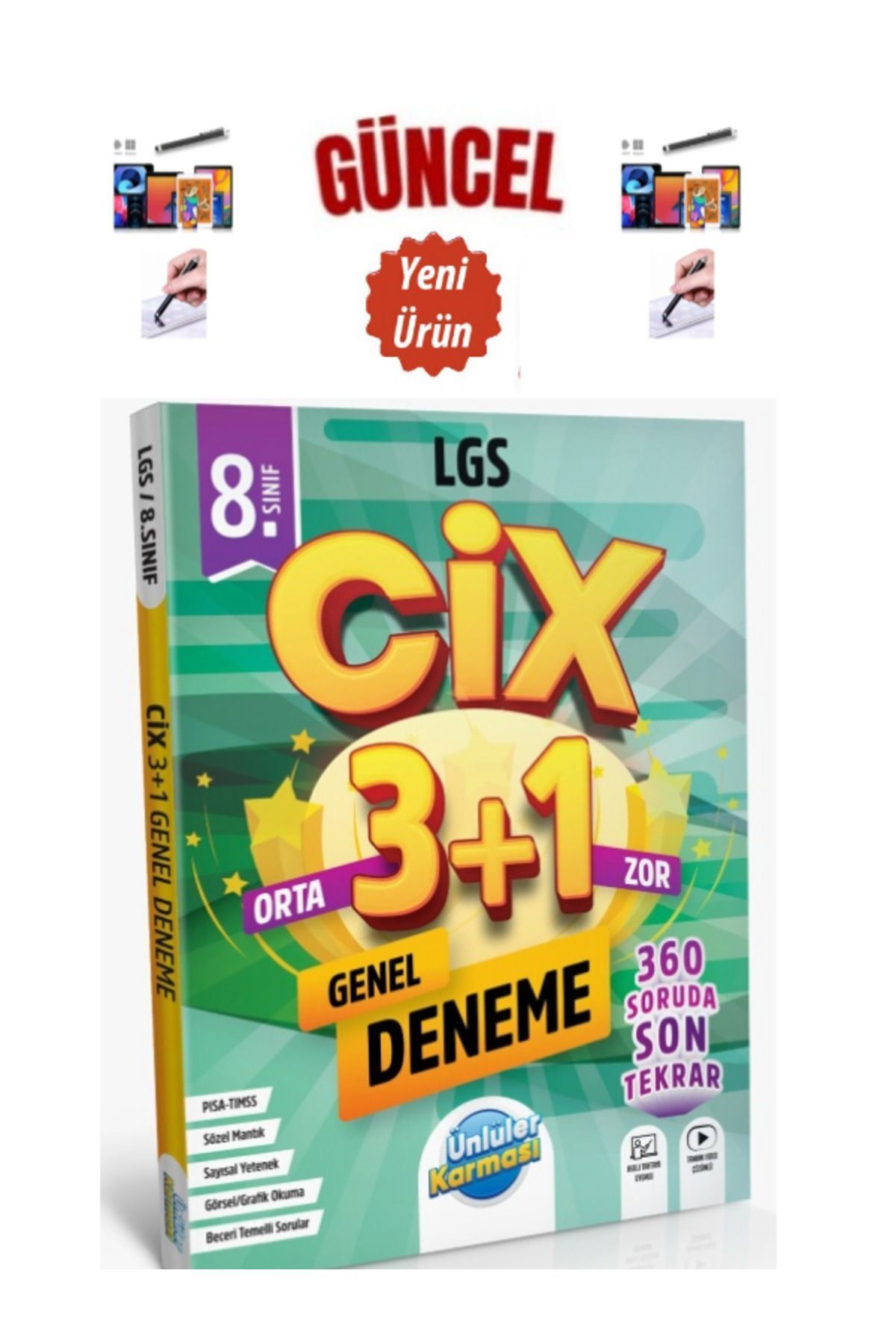Ünlüler Karması Güncel Lgs Hazırlık 8. Sınıf CİX 3+1 GENEL DENEME