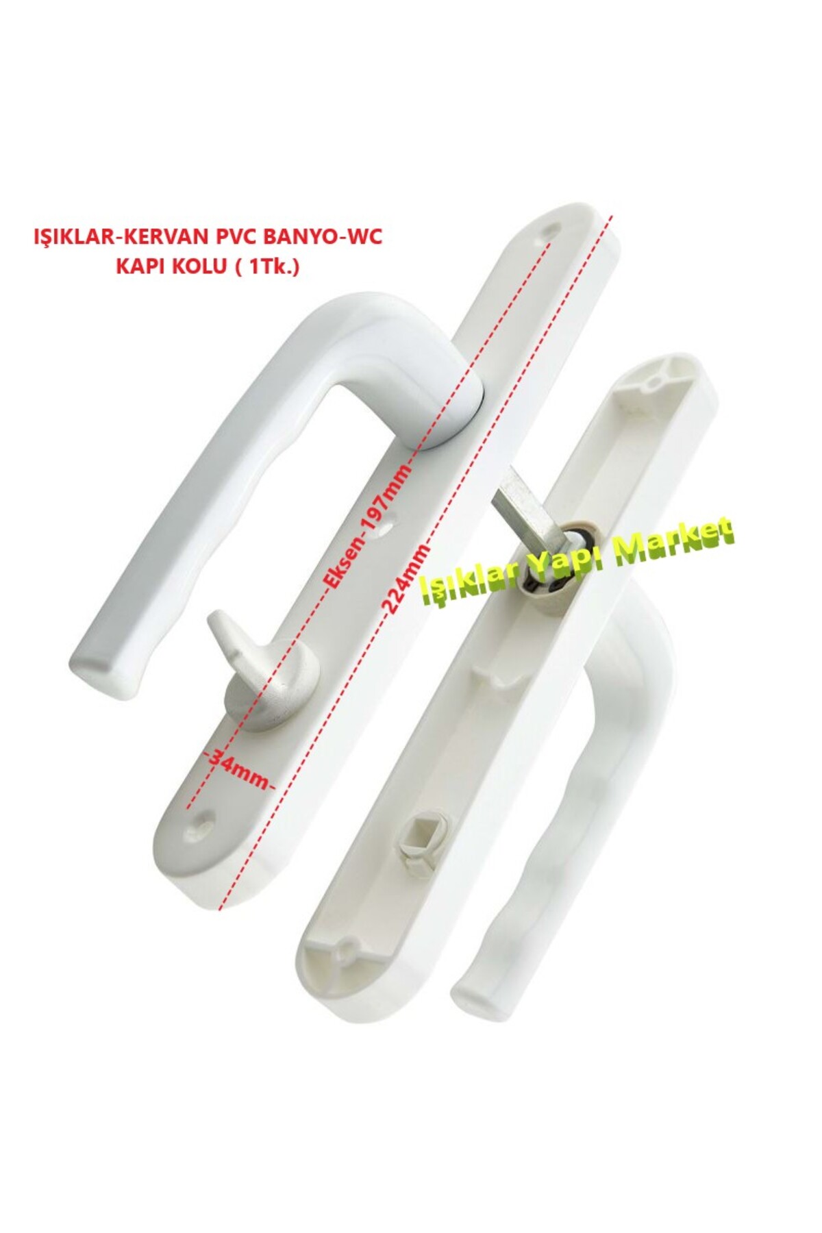 Piyasa Işıklar-kervan Pvc Kapı Kolu Wc-banyo Sert Plastik Beyaz (1TAKIM ...