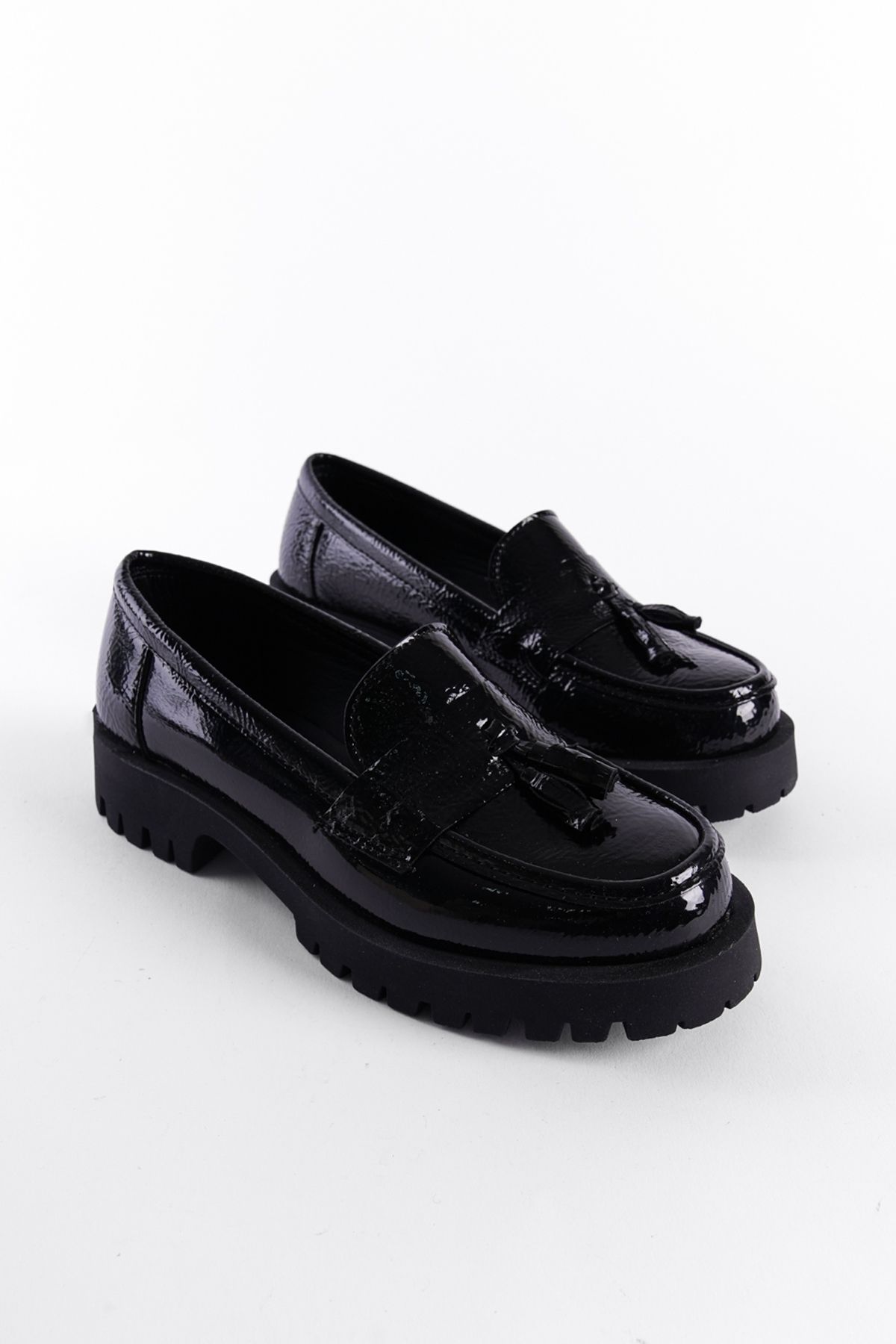 لوفر مشکی زنانه Trak Tassel Loafer اورجینال Capone Outfitters