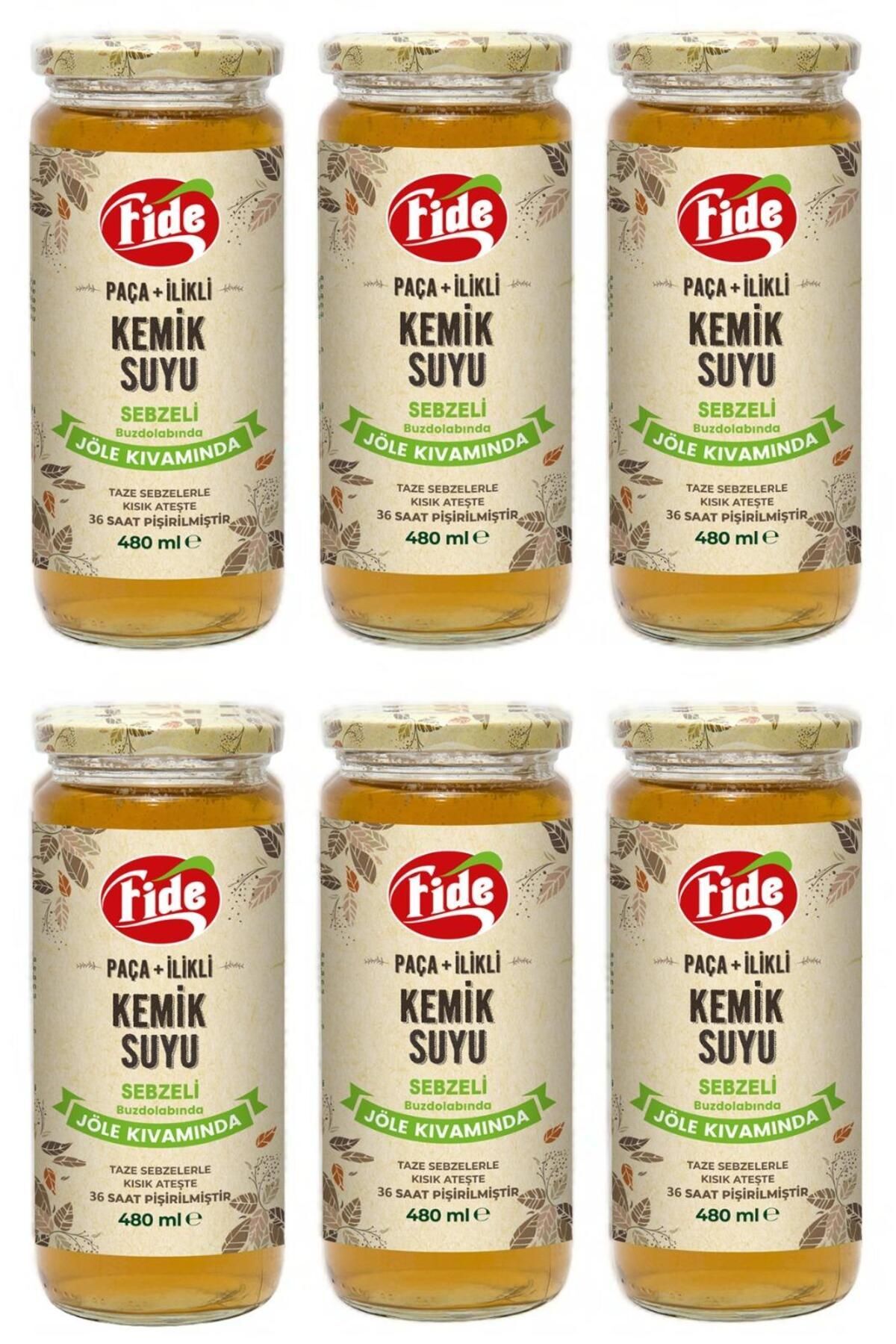 FİDE Fide Paça Ilikli Kemik Suyu Jöle Kıvamında Sebzeli 6 X 480 ml