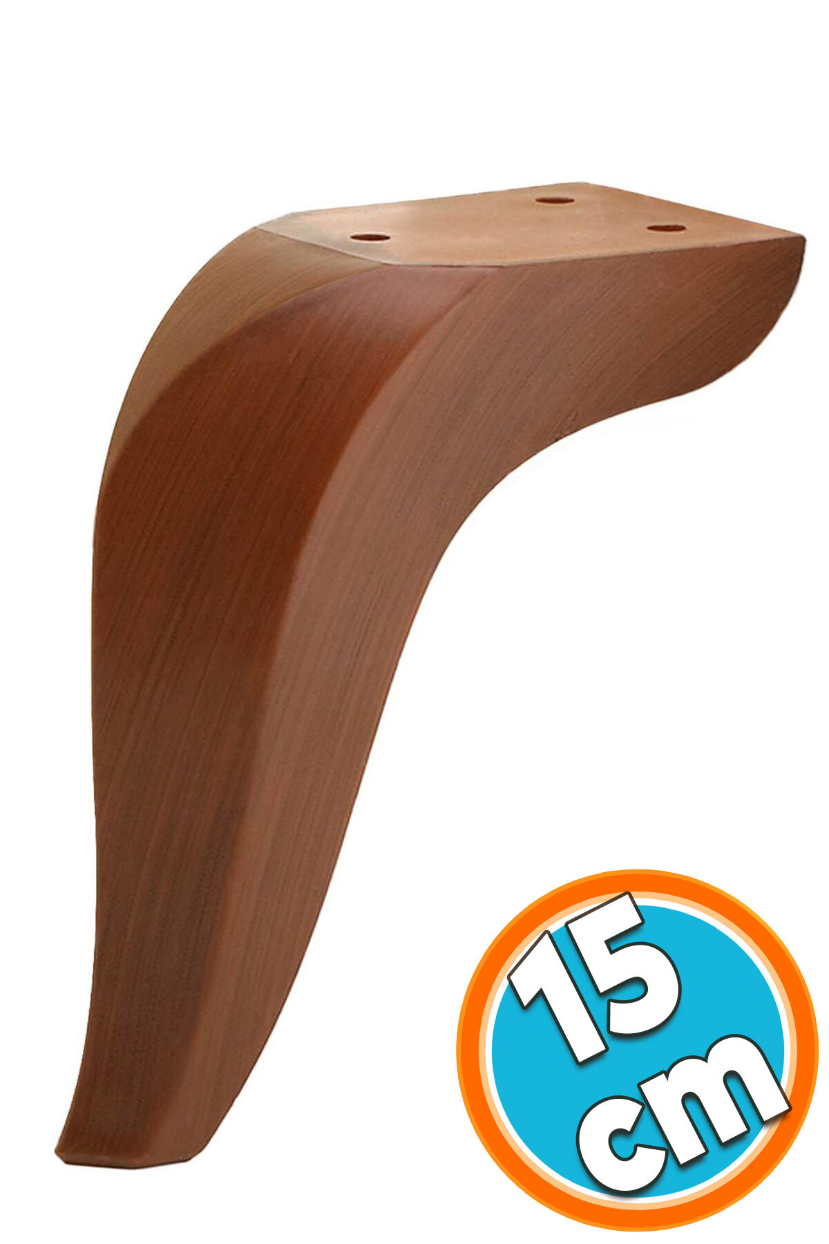 NZB Mobilya Kanepe Sehpa TV Ünitesi Koltuk Ayağı 15 cm Kahverengi Ahşap Desenli Baza Ayak