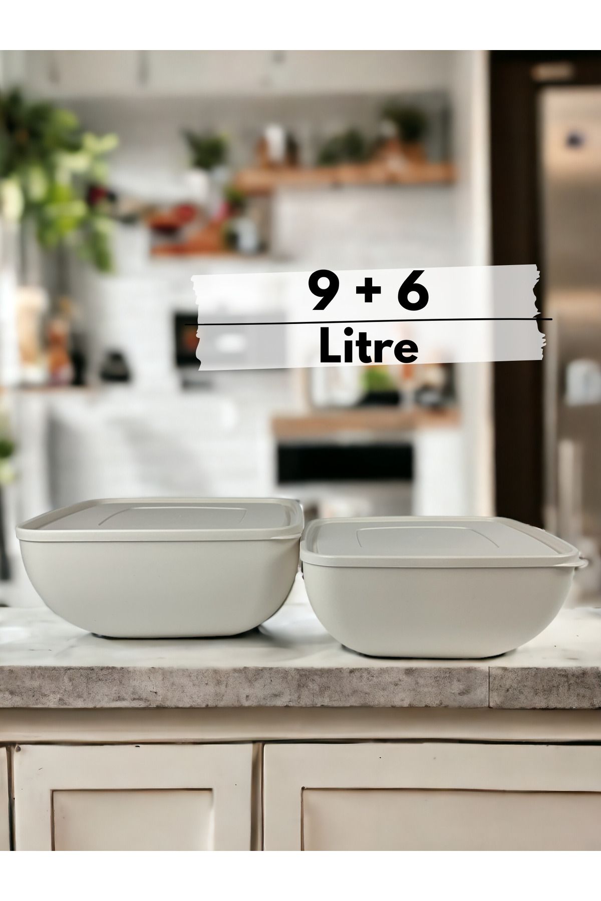 Kitcware-Storage Container, Flour Storage Container, Dough Bowl, Large Size Storage Container, Square Bowl Set, 15 Liter 1