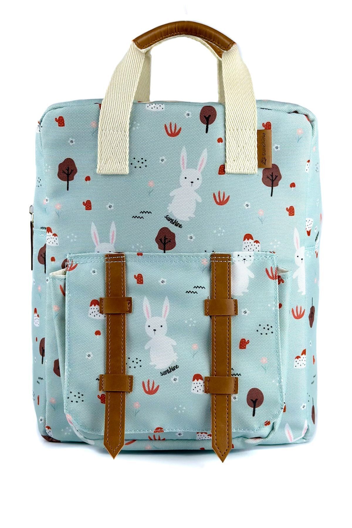 Sunshine Su Yeşili Tavşan Desen Anaokulu Kreş Günlük Kullanım Çocuk Sırt Çantası Bebek Çantası Suluk Gözü fotoğrafı 2 (önizleme)