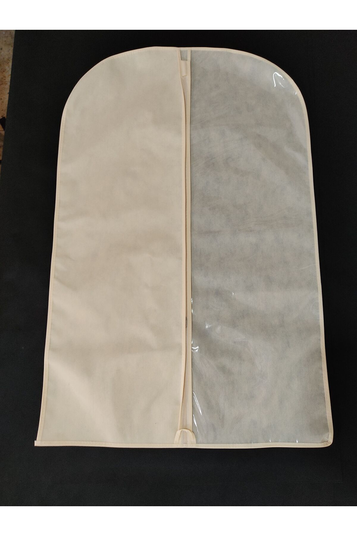 Takım Elbise Kılıfı, Elbise Koruyucu Hurç, Gamboç, 64*100 Cm, Pvc Şeffaf, Krem Renk